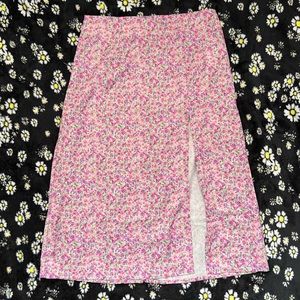 split floral skirt